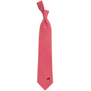 Eagles Wings Wisconsin Badgers Print Silk Necktie, Men's, Team