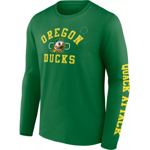 NCAA Men's Oregon Ducks Green Modern Arch Long Sleeve T-Shirt, XL