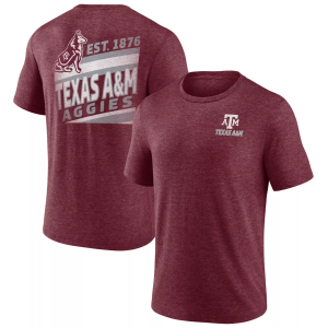 NCAA Men's Texas A&M Aggies Maroon Ideal Faded Tri-Blend T-Shirt, XXL, Red