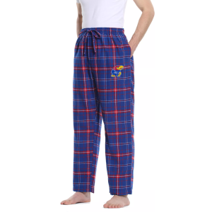 Concepts Sport Men's Kansas Jayhawks Blue/Crimson Ultimate Sleep Pants, Small, Red