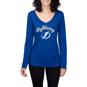 Concepts Sport Women's Tampa Bay Lightning Marathon Knit Long Sleeve T-Shirt, Small, Blue