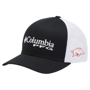 Columbia Columbia Men's Arkansas Razorbacks PFG Mesh Adjustable Trucker Hat, Black - $35.00 at DICK'S Sporting Goods