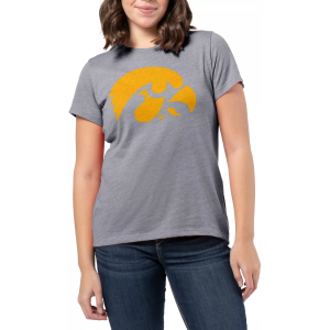 League-Legacy Women's Iowa Hawkeyes Grey Intramural Classic T-Shirt, Medium, Gray