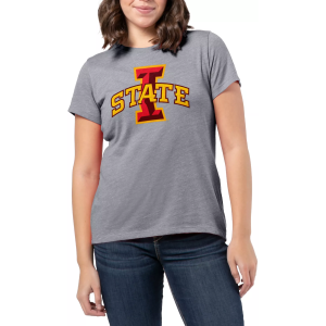 League-Legacy Women's Iowa State Cyclones Grey Intramural Classic T-Shirt, Medium, Gray