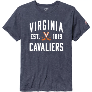 League-Legacy Men's Virginia Cavaliers Blue Tri-Blend Victory T-Shirt, Small