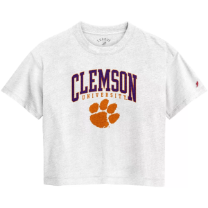 League-Legacy Women's Clemson Tigers White Intramural Midi T-Shirt, Small