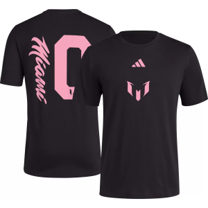 adidas Adult Inter Miami CF Messi #10 Unveil Black T-Shirt, Men's, Medium