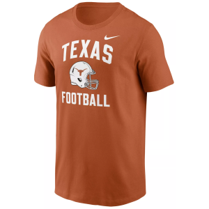 Nike Men's Texas Longhorns Burnt Orange Football Helmet T-Shirt, Small