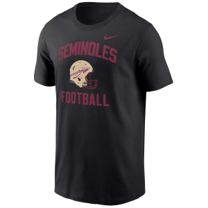 Nike Men's Florida State Seminoles Black Football Helmet T-Shirt, Small