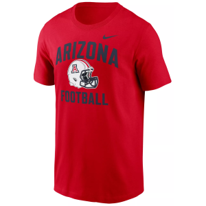 Nike Men's Arizona Wildcats Cardinal Football Helmet T-Shirt, Small, Red