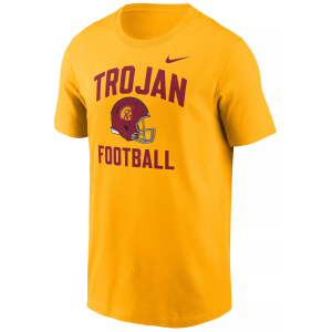 Nike Men's USC Trojans Gold Football Helmet T-Shirt, Small, Yellow