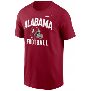 Nike Men's Alabama Crimson Tide Crimson Football Helmet T-Shirt, Small, Red