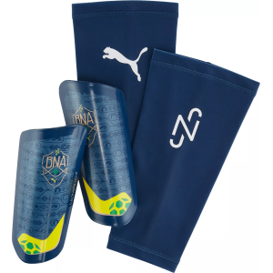 Puma PUMA Neymar Jr ULTRA Flex Sleeve Shin Guards, Kids, Small, Blue/Gold - $35.00 at DICK'S Sporting Goods