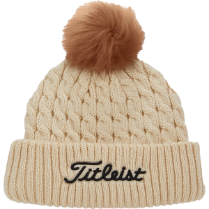Titleist Women's Cable Knit Pom Pom Golf Hat, Bone/Black