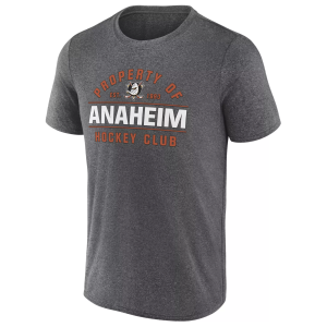 NHL Adult Anaheim Ducks Property Of Grey T-Shirt, Men's, Medium, Gray