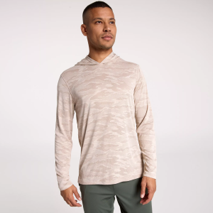 DSG Men's Jacquard Movement Hoodie, Large, Light Sand
