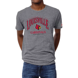 League-Legacy Men's Louisville Cardinals Grey Victory Falls Logo T-Shirt, XS, Gray