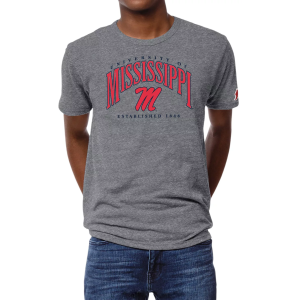 League-Legacy Men's Ole Miss Rebels Grey Victory Falls Logo T-Shirt, XS, Gray