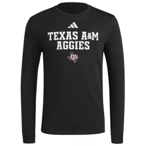 adidas Men's Texas A&M Aggies Black Locker Wordmark Fresh Long Sleeve T-Shirt, XL