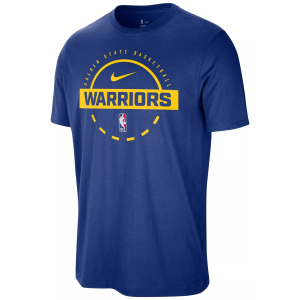 Nike Men's Golden State Warriors Blue On Court Practice Long Sleeve T-Shirt, Large