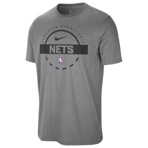 Nike Men's Brooklyn Nets Grey On Court Practice Long Sleeve T-Shirt, Medium, Gray