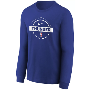 Nike Youth Oklahoma City Thunder Blue On Court Practice Long Sleeve T-Shirt, Medium