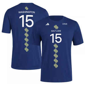 adidas Men's LOVB Salt Lake Haleigh Washington #15 Navy T-Shirt, Medium, Blue