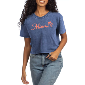 Chicka-D chicka-d Women's Miami Blue Script Cropped T-Shirt, Medium - $35.00 at DICK'S Sporting Goods