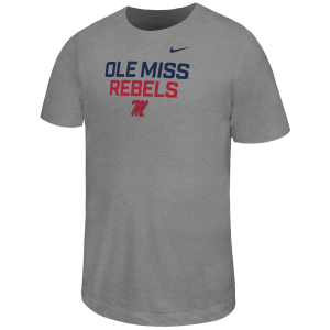 Nike Youth Ole Miss Rebels Grey Legend Short Sleeve T-Shirt, Medium, Gray
