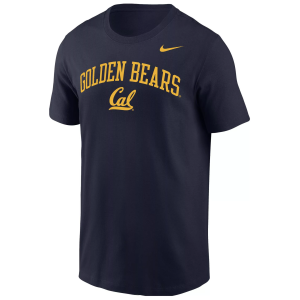 Nike Men's Cal Golden Bears Navy Arch Logo T-Shirt, Small, Blue