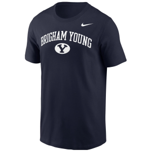 Nike Men's BYU Cougars Navy Arch Logo T-Shirt, Small, Blue