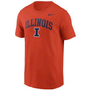 Nike Men's Illinois Fighting Illini Orange Arch Logo T-Shirt, Large