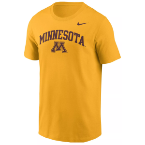 Nike Men's Minnesota Golden Gophers Gold Arch Logo T-Shirt, Small, Yellow