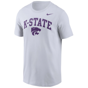 Nike Men's Kansas State Wildcats White Arch Logo T-Shirt, Small
