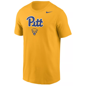 Nike Men's Pitt Panthers Gold Arch Logo T-Shirt, Small, Yellow