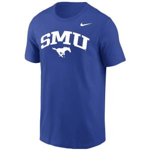 Nike Men's Southern Methodist Mustangs Royal Arch Logo T-Shirt, Small, Blue