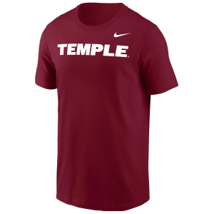 Nike Men's Temple Owls Crimson Arch Logo T-Shirt, Small, Red