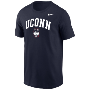 Nike Men's UConn Huskies Navy Arch Logo T-Shirt, Small, Blue