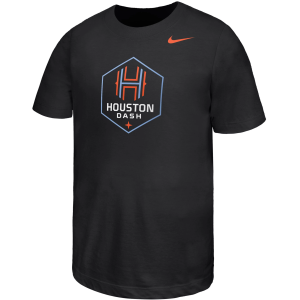 Nike Youth Houston Dash Black Logo T-Shirt, Small, Blue