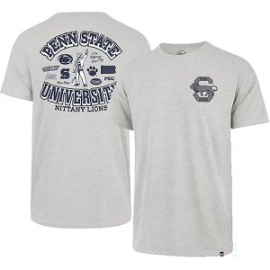 '47 Men's Penn State Nittany Lions Grey Regional Backer Short Sleeve T-Shirt, Small, Gray
