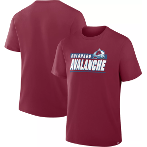 NHL Men's Colorado Avalanche Maroon Wordmark Logo Short Sleeve T-Shirt, Small, Red