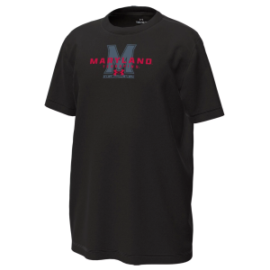 Under Armour Youth Maryland Terrapins Black Tech Stretch Short Sleeve T-Shirt, Medium