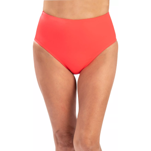 Dolfin Women's Solid High Waist Brief Swimsuit, Large, Coral