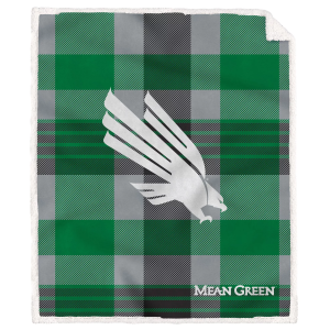 Pegasus NCAA North Texas Mean Green Plaid Steel Blanket