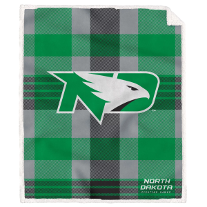 Pegasus NCAA North Dakota Fighting Hawks Plaid Steel Blanket