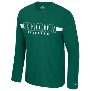 Colosseum Men's Binghamton Bearcats Green Bar Long Sleeve T-Shirt, Small