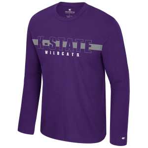 Colosseum Men's Kansas State Wildcats Purple Bar Long Sleeve T-Shirt, Small