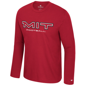 Colosseum Men's MIT Engineers Cardinal Bar Long Sleeve T-Shirt, Small, Red