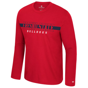 Colosseum Men's Fresno State Bulldogs Red Bar Long Sleeve T-Shirt, Large