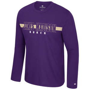 Colosseum Men's James Madison Dukes Purple Bar Long Sleeve T-Shirt, XL